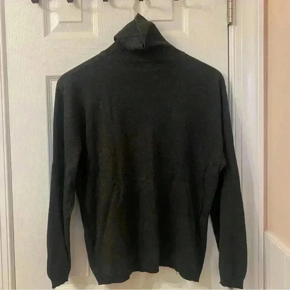 Grace Knitwear 85% Silk 15% Cashmere Dark Grey Turtleneck Sweater Size XL - Picture 5 of 5